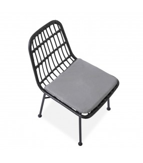 Krzesło rattanowe ogrodowe czarne do klimatycznych restauracji oraz barów w stylu skandynawskim, boho oraz eko.