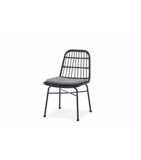 Krzesło rattanowe ogrodowe czarne idealne do zaaranżowania tarasu, balkonu oraz altanki.