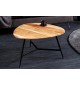 Stolik kawowy IBARA 60 cm drewno akacja do salonu w stylu industrialnym.
