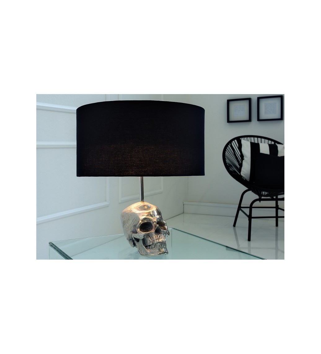 Lampa stołowa Skull 44 cm czarna