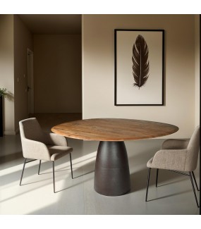 elegancki Stolik kawowy  Brix Marron 140 cm w kolorze Espresso do jadalni w stylu BOHO