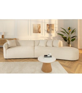 Sofa ATELIER L 330 cm 3-osobowa bouclé  w Kolorze Beżowy  do Twojego salonu w stlu glamour.