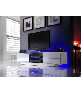 Stolik pod TV BLUES 160cm biały z podświetleniem