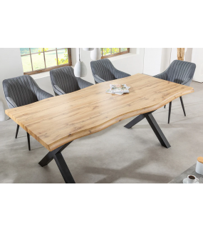 Stół jadalniany WILD 200 cm – dziki dąb, nogi X, styl industrialny