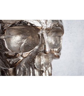 Rzeźba ścienna Skull 40cm srebrna