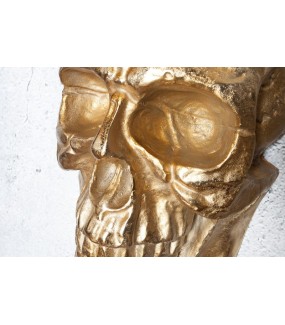 Rzeźba ścienna Skull 40cm złota