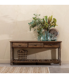 PERTON – konsola vintage z drewna jodłowego, 184 cm