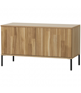 Nowoczesna szafka RTV NEW GRAVURE z forniru dębowego – 100 cm