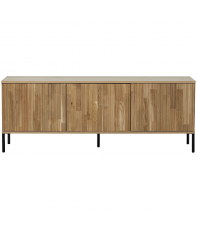 Stolik pod TV NEW GRAVURE 150 cm – dąb naturalny na metalowych nogach