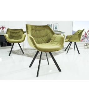 Krzesło designerskie The Dutch Comfort aksamitna zieleń do salonu