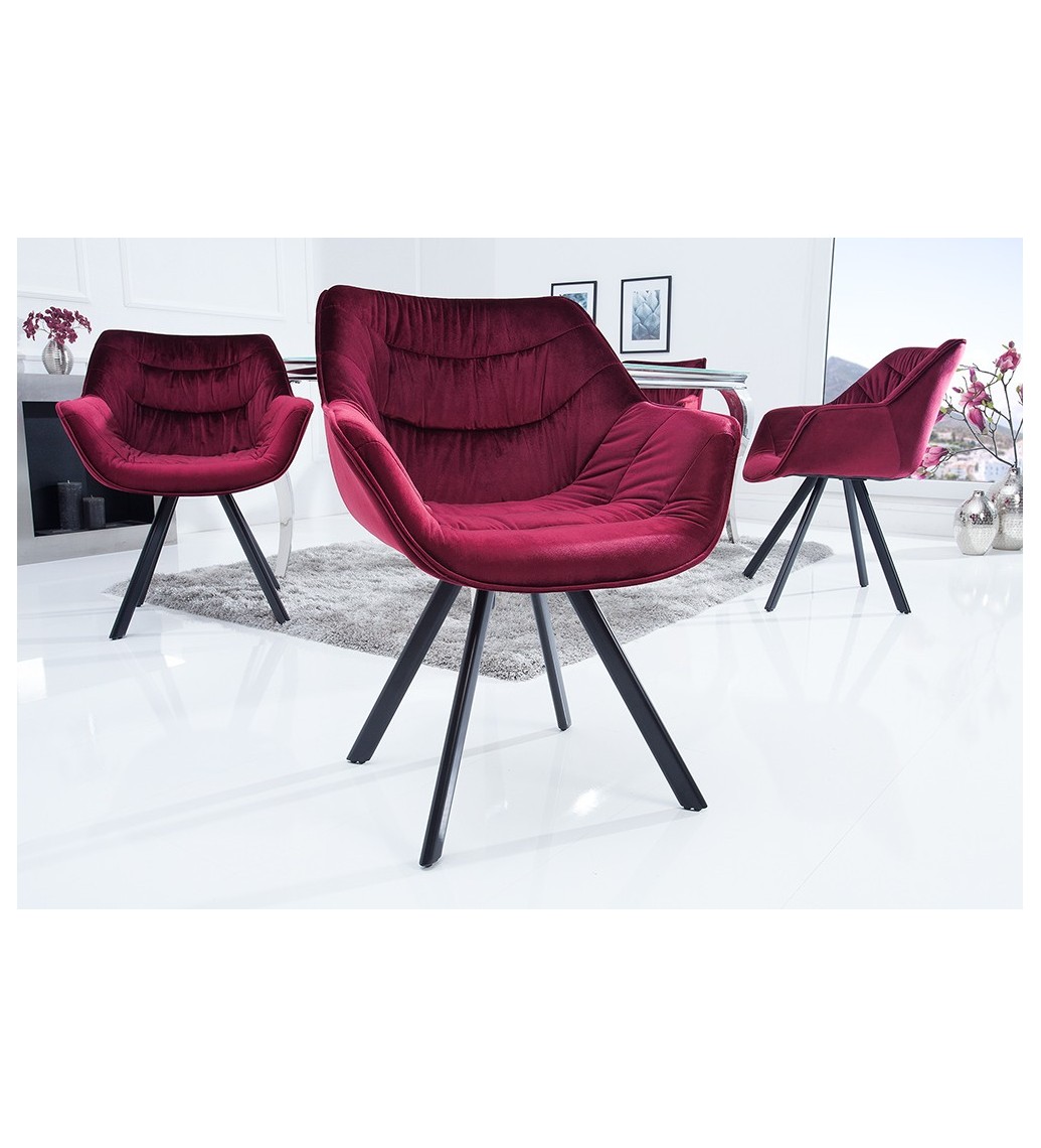 Krzesło designerskie The Dutch Comfort bordowo-czerowone