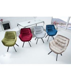 Krzesło designerskie The Dutch Comfort aksamitny niebieski