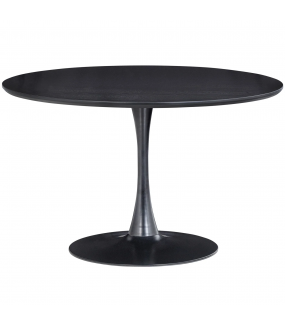 Czarny stół okrągły SAMMY z metalową nogą – elegancja i funkcjonalność