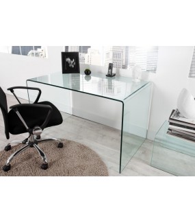 Biurko Fantome 120 cm szklane do domowego gabinetu lub pokoju młodzieżowego