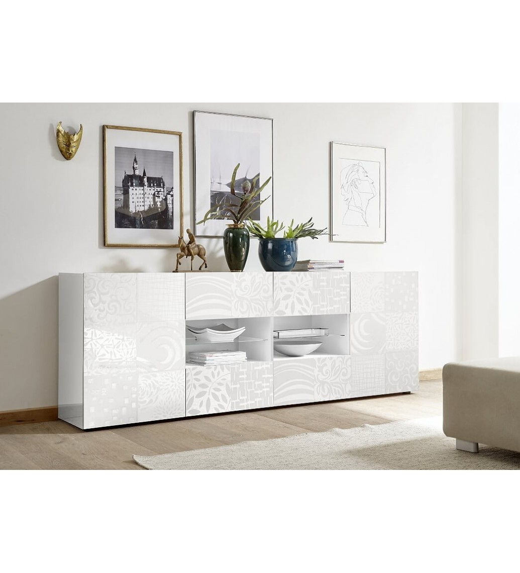 Komoda MIRO 241 cm biała świetnie sprawdzi się w salonie czy pokoju w stylu modern czy nowoczesnym