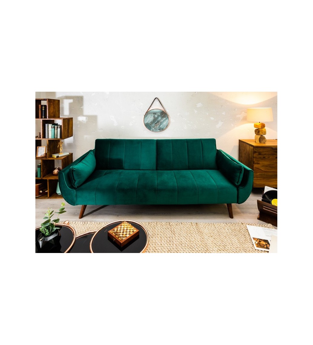 Sofa rozkładana Divani 215 cm zielony aksamit