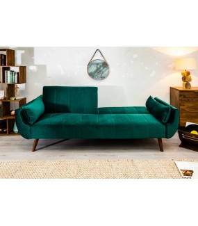 Sofa rozkładana Divani 215 cm zielony aksamit do salonu
