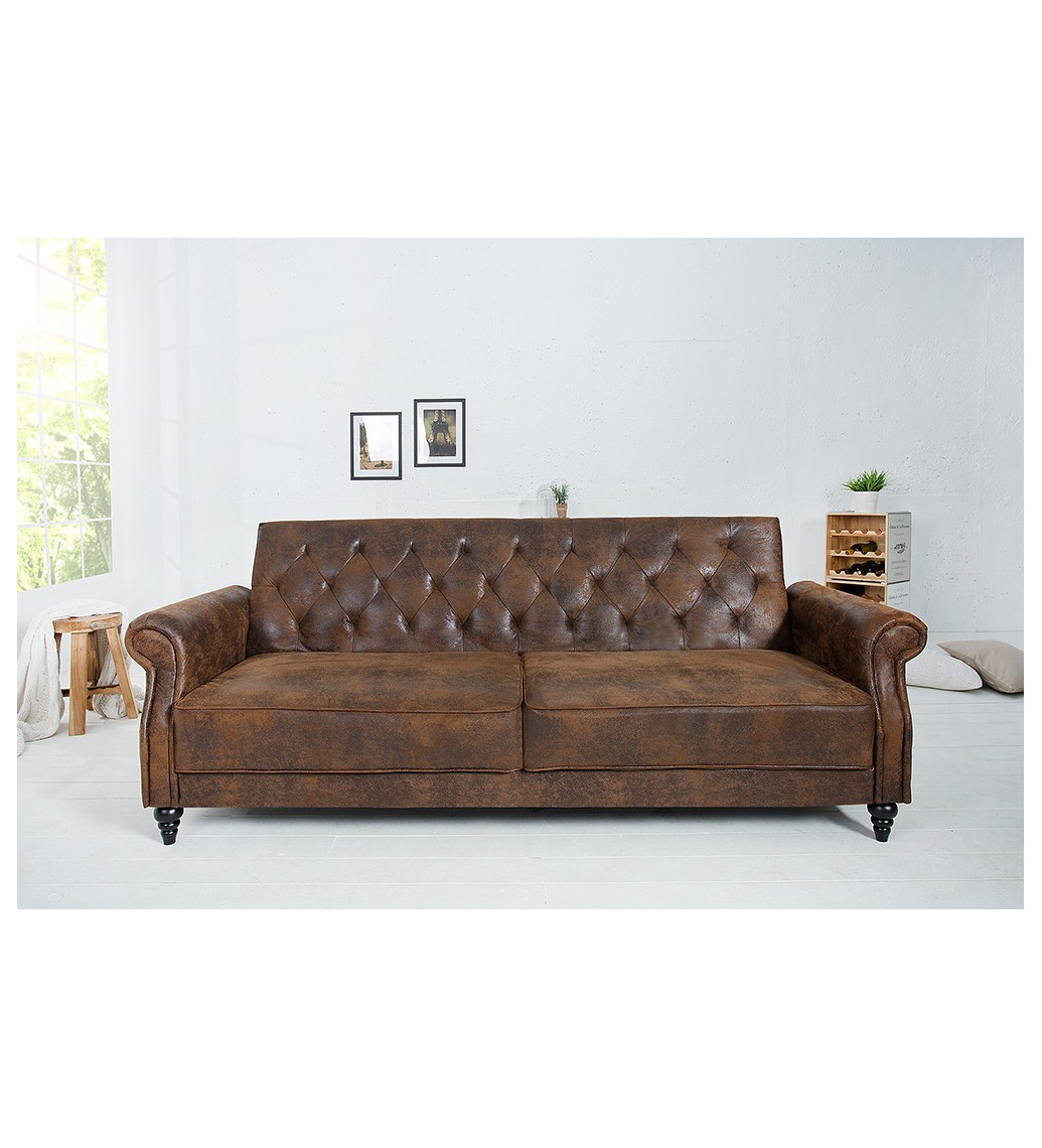 Sofa rozkładana RAYAN220 cm antyczny brąz