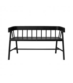 Praktyczna ławka w kolorze czarnym idealnie sprawdzi się w przedpokoju lub poczekalni