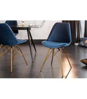 Krzesło Scandinavia Retro ciemnoniebieskie do salonu
