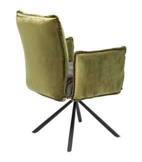 Designerskie krzesło obrotowe Chelsea zielono szare do biura, pokoju młodzieżowego, salonu czy jadalni