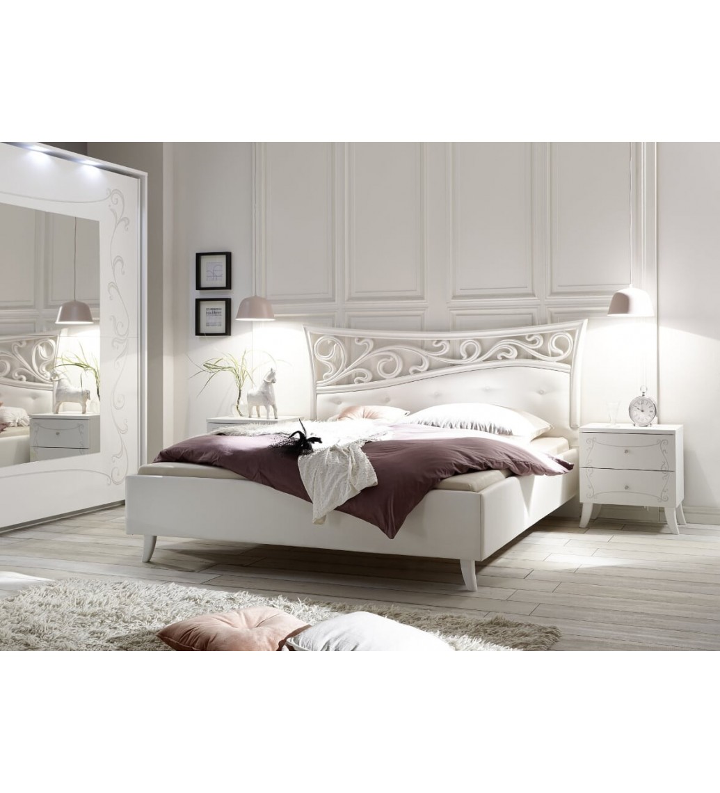Łóżko SOLER 160 cm x 200 cm białe