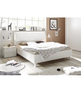 Łóżko XAOS 160 Cm X 200 Cm Białe Z Ozdobnym Nadrukiem