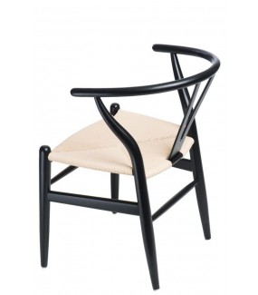 Krzesło Wicker Inspirowane Wishbone czarne