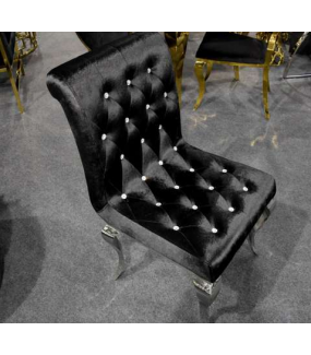 Krzesło barokowe czarne z cyrkoniami