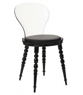 Krzesło Slip czarne do salonu, pokoju dziennego, jadalni czy kuchni  sypialni czy przedpokoju.