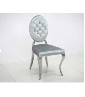 Krzesło barokowe srebrno szare