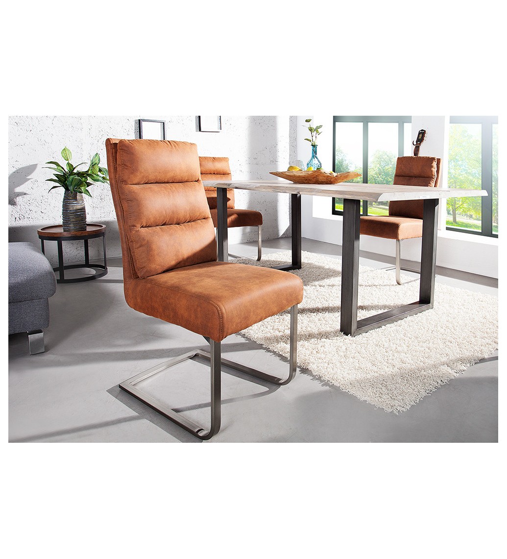 Krzesło Konsolowe Comfort Vintage jasnobrązowe