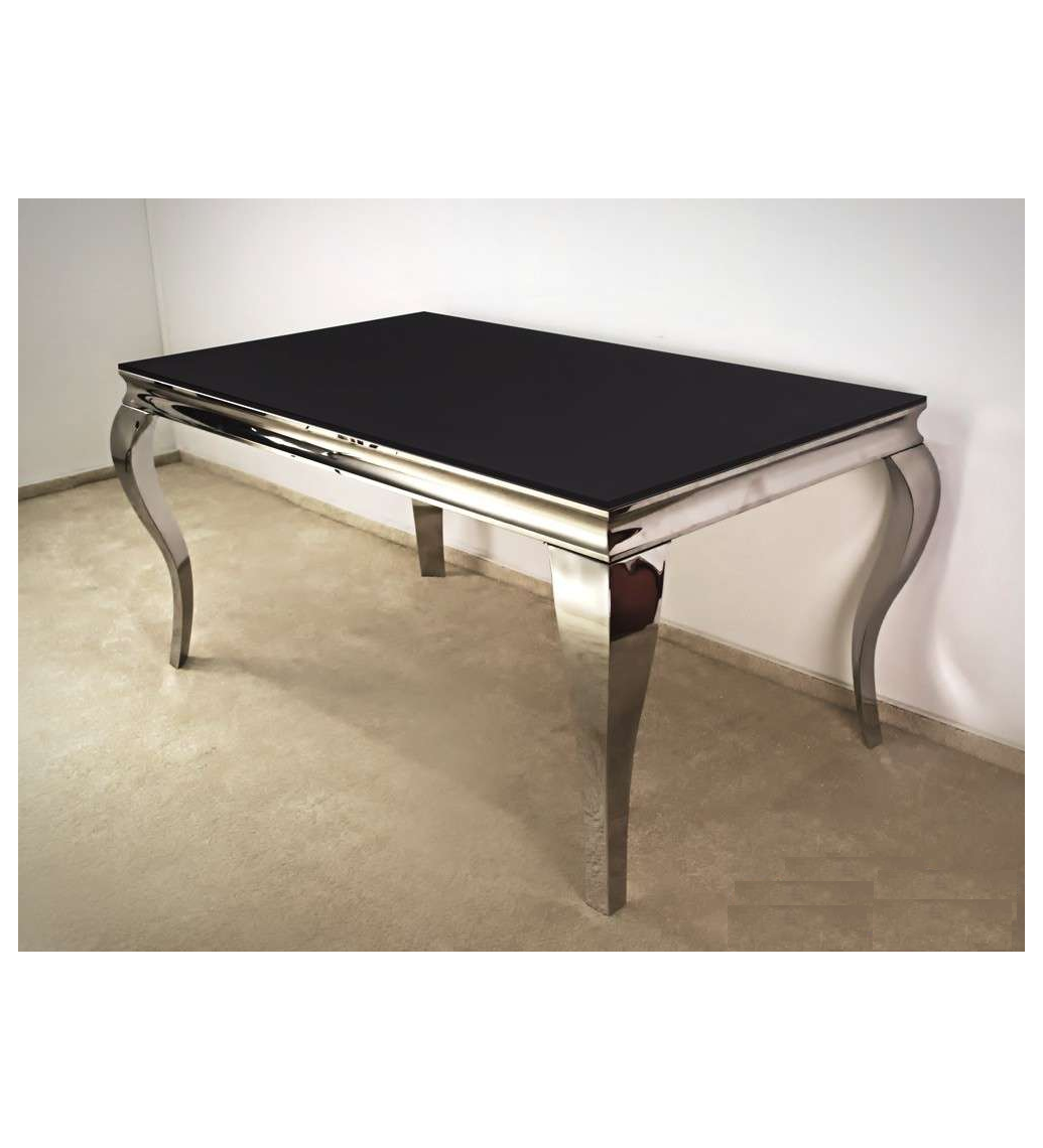 Stół Barokowy 150 cm Czarno srebrny
