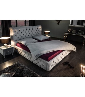Łóżko Paris 180 cm x 200 cm szary aksamit