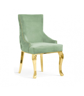 Krzesło LORITA z podłokietnikami Złote nogi