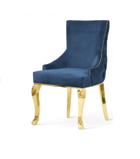 Krzesło LORITA z podłokietnikami Złote nogi do salonu