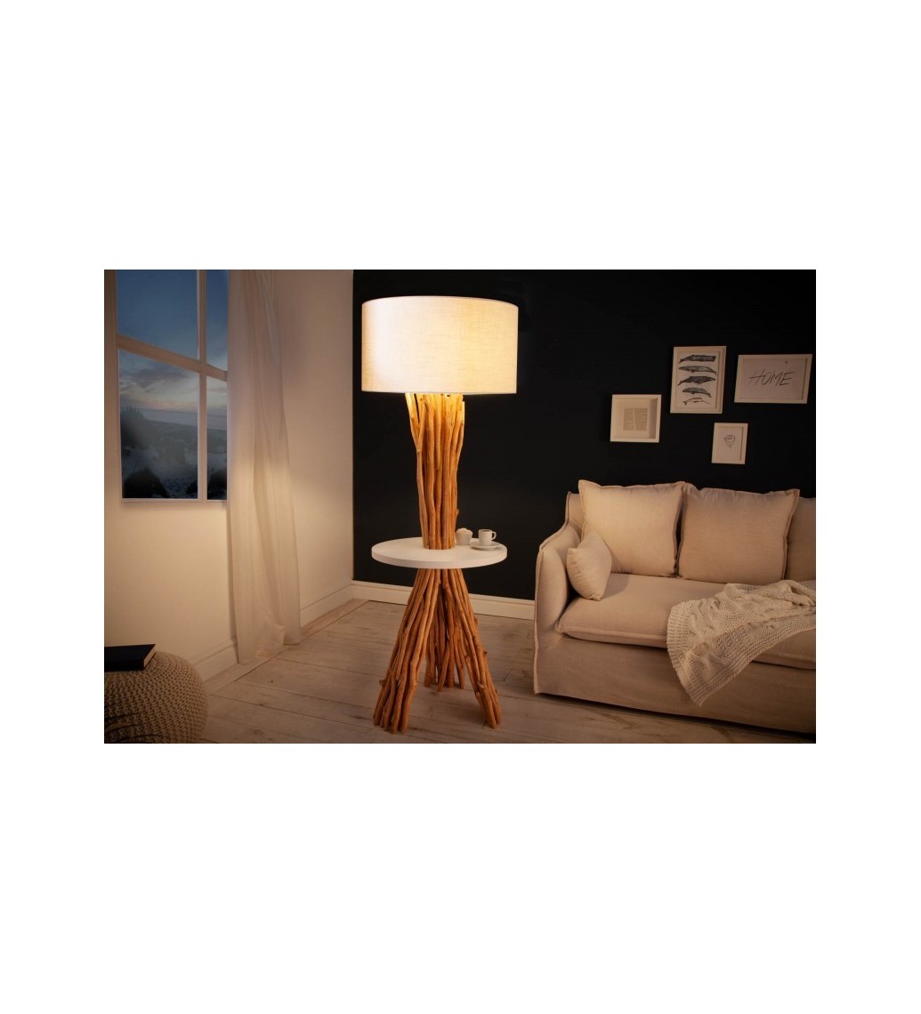 Lampa podłogowa Driftwood 153 cm biała