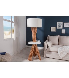 Lampa podłogowa Driftwood 153 cm biała do salonu