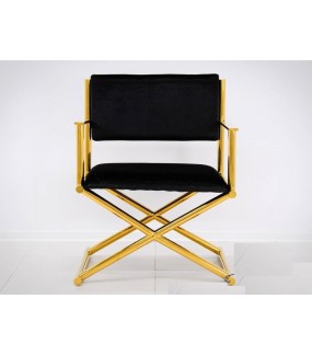 Fotel OXANA złoto-Czarny do salonu