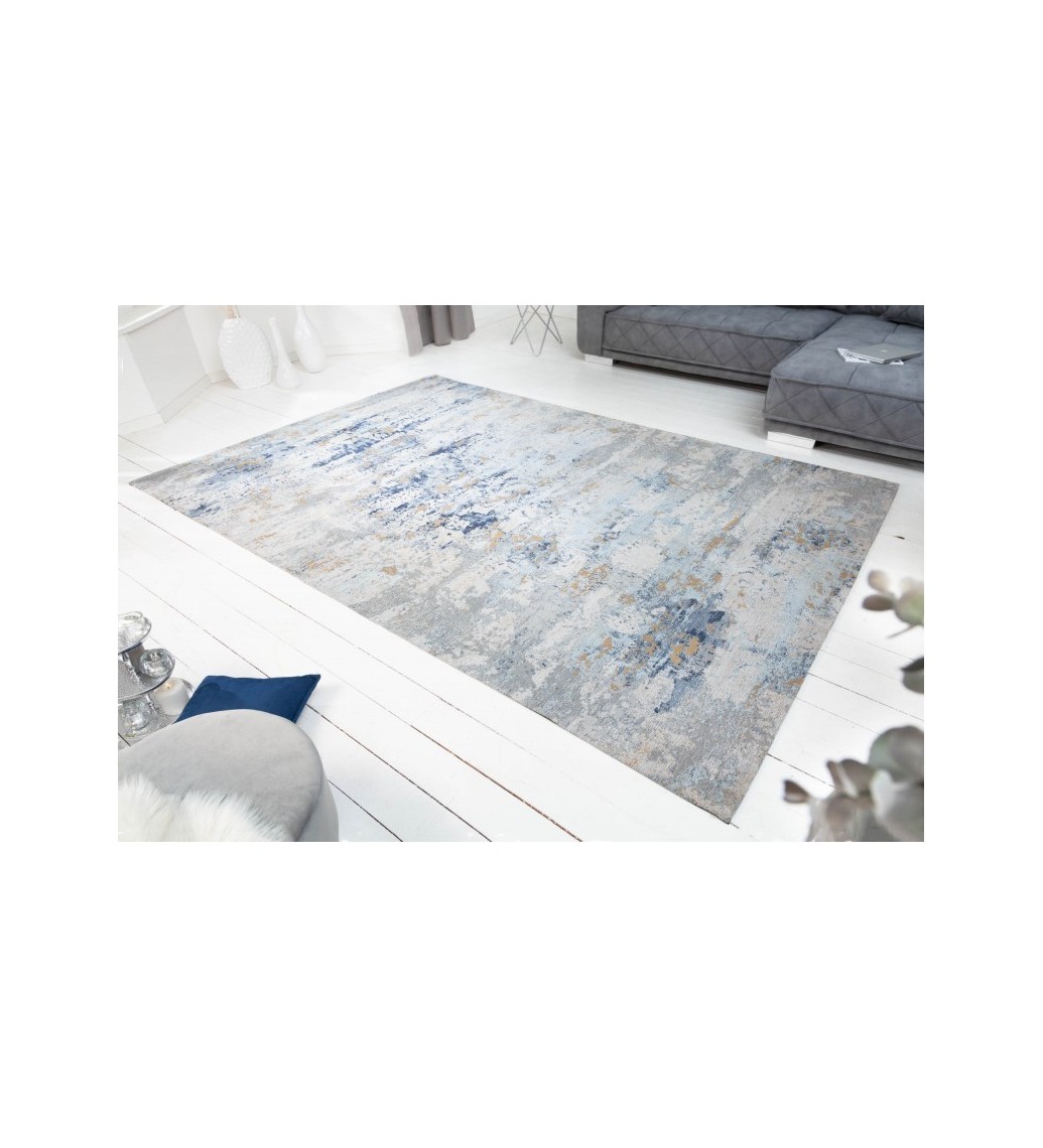 Dywan Cabernet Sauvignon 350 cm x 240 cm szaro niebieski w tylu vintage do salonu czy też sypialni.