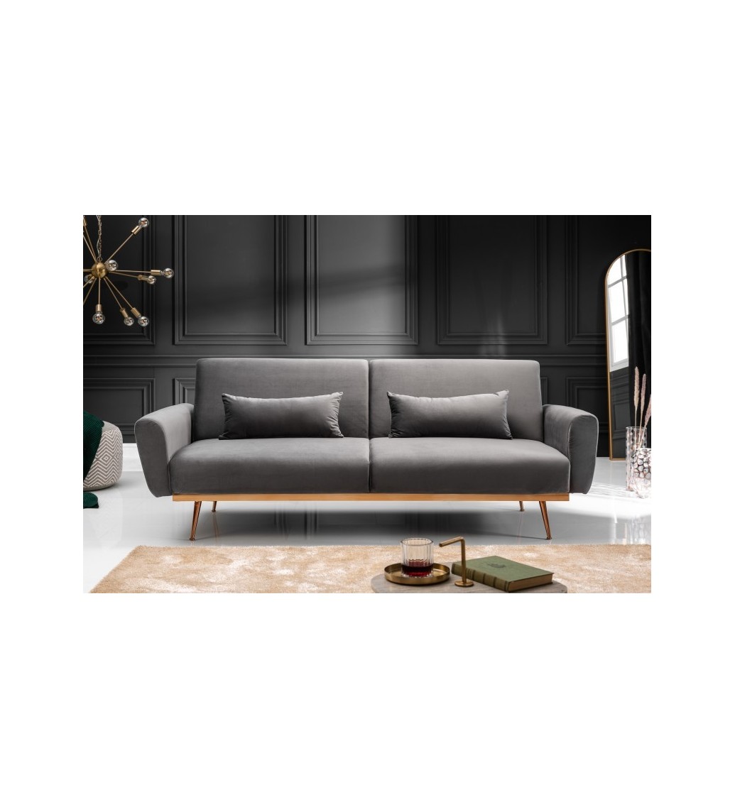 Trzyosobowa sofa Puella Mystic 210 cm szara do salonu