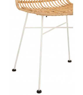 Krzesło COLLABORRAZIONE rattanowe do jadalni w stylu skandynawskim. Idealne do kuchni urządzonej w stylu boho.