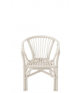 Krzesło dziecięce PETIT FILOU rattanowy biały do salonu, pokoju dziennego, pokoju dziecięcego w stylu boho, eko, skandynawskim