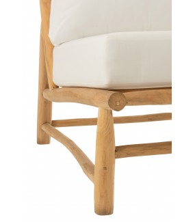 Krzesło SENCILO Teak Naturalny w stylu boho, eko, skandynawskim, do ogrodu, na altankę, na taras, na plażę