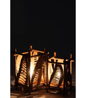 Świecznik Świecznik CRO-MAGNON bambusowy do salonu w stylu skandynawskim. Idealny do pokoju w stylu boho.