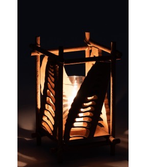 Świecznik Świecznik  bambusowy do salonu w stylu skandynawskim. Idealny do pokoju w stylu boho.