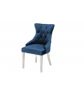 Krzesło OXANA Modern Barock niebieskie do salonu. Idealnie sprawdzi się w   jadalni zaaranżowanej w barokowym stylu.