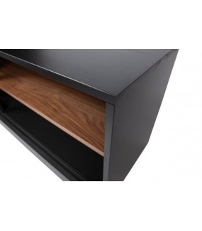 Stolik pod TV JAMES 180 cm czarny do salonu w stylu nowoczesnym. Nietuzinkowy element do sypialni pod TV.