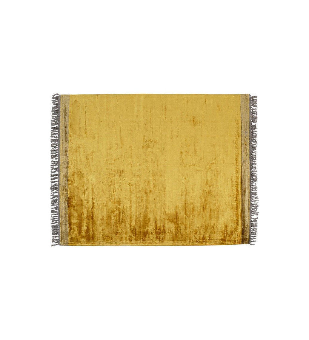 Dywan SOLEIL 240 cm x 170 cm żółty do salonu w stylu boho. Idealny do pokoju dziennego w stylu nowoczesnym