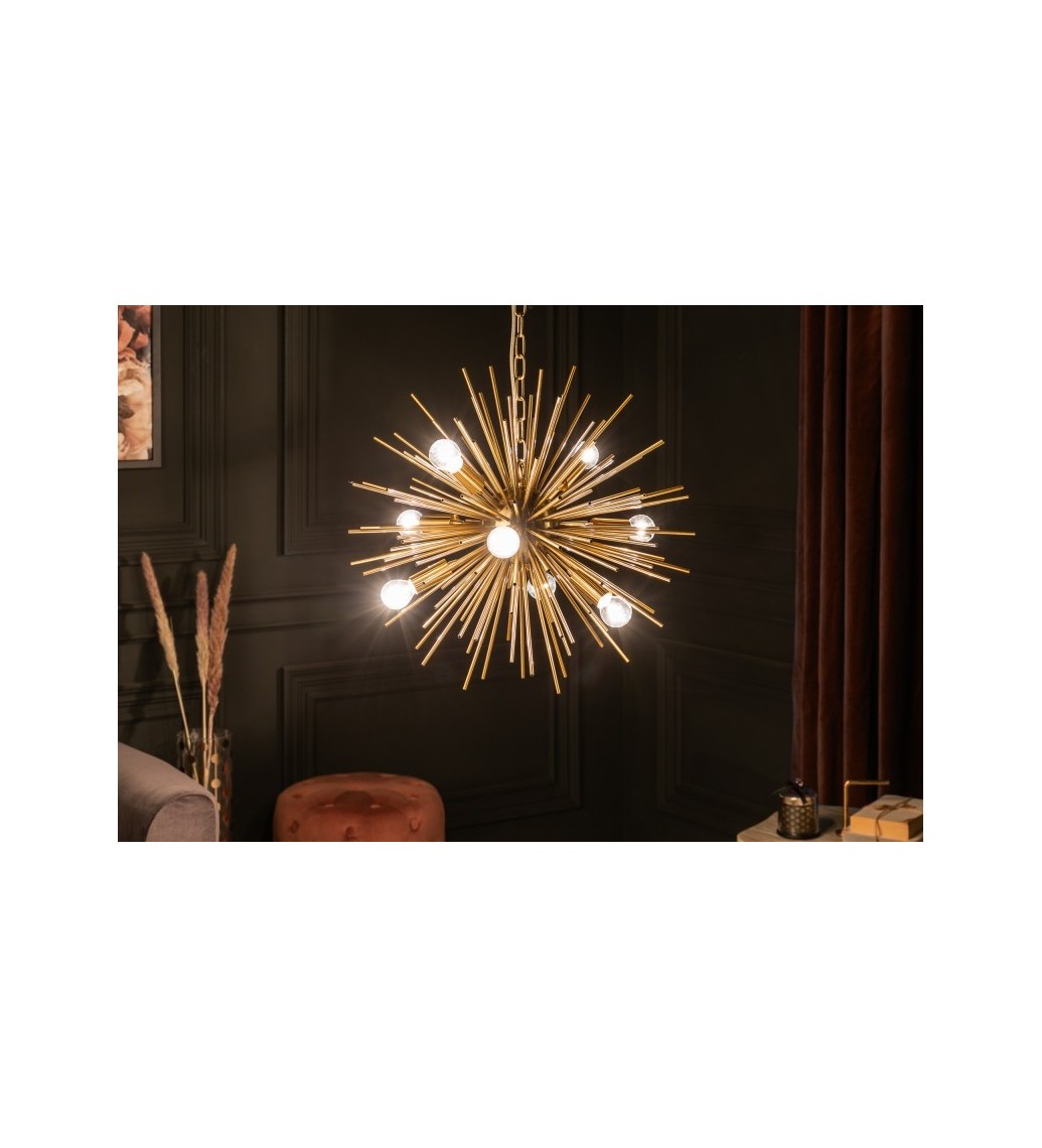 Lampa wisząca SOLARLJOS 50 cm złoty do salonu w stylu glamour.